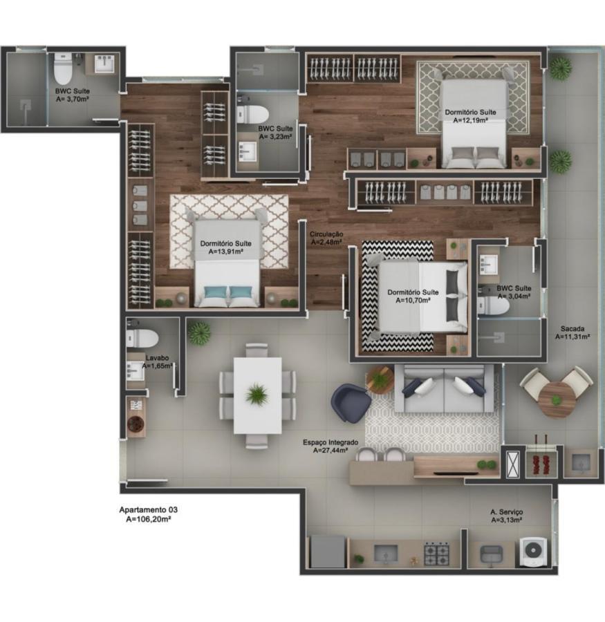 Apartamento, 1 quarto, 51 m² - Foto 2