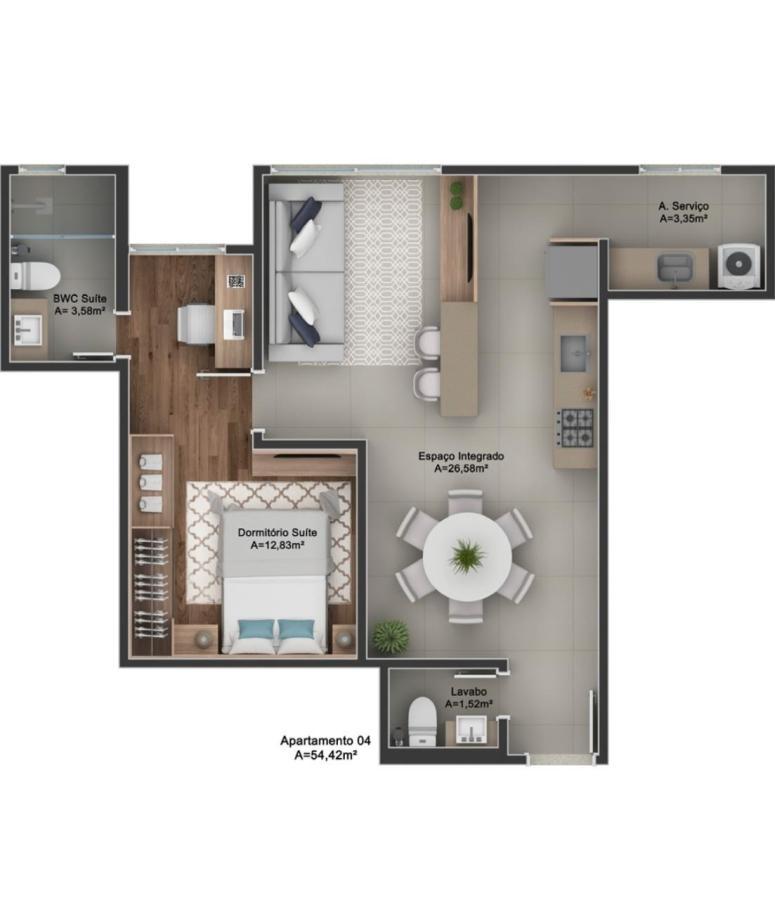 Apartamento, 1 quarto, 51 m² - Foto 3