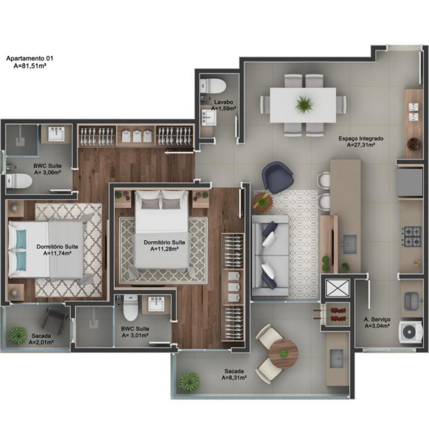 Apartamento, 1 quarto, 51 m² - Foto 6