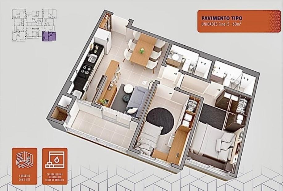 Apartamento, 2 quartos, 60 m² - Foto 5