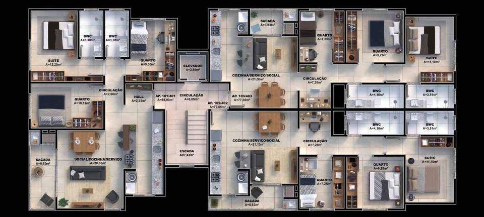 Apartamento, 3 quartos, 77 m² - Foto 7