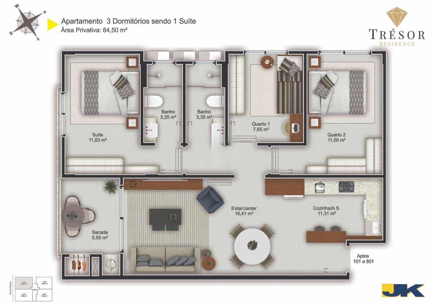 Apartamento, 2 quartos, 75 m² - Foto 8