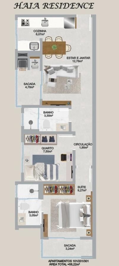 Apartamento, 2 quartos, 58 m² - Foto 5