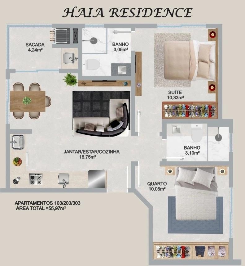 Apartamento, 2 quartos, 58 m² - Foto 9