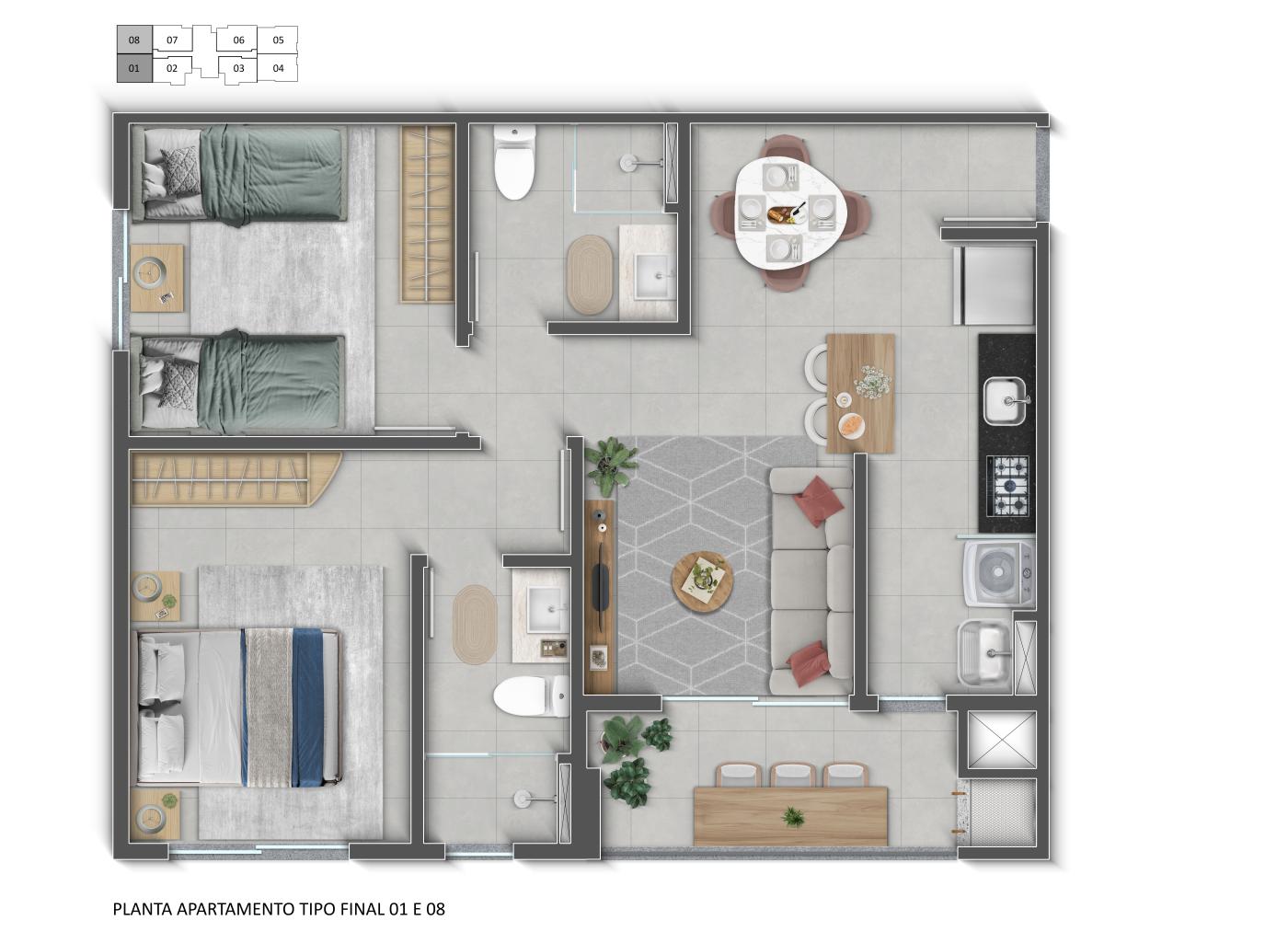 Apartamento, 2 quartos, 55 m² - Foto 14