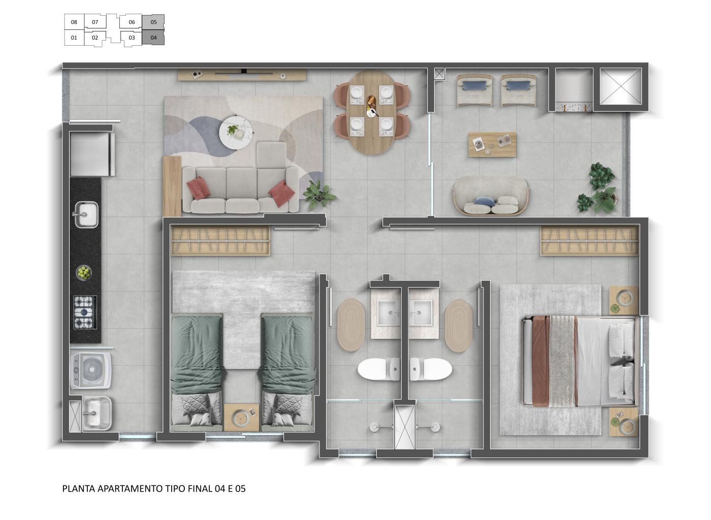 Apartamento, 2 quartos, 55 m² - Foto 23