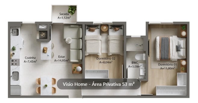 Apartamento, 2 quartos, 51 m² - Foto 9