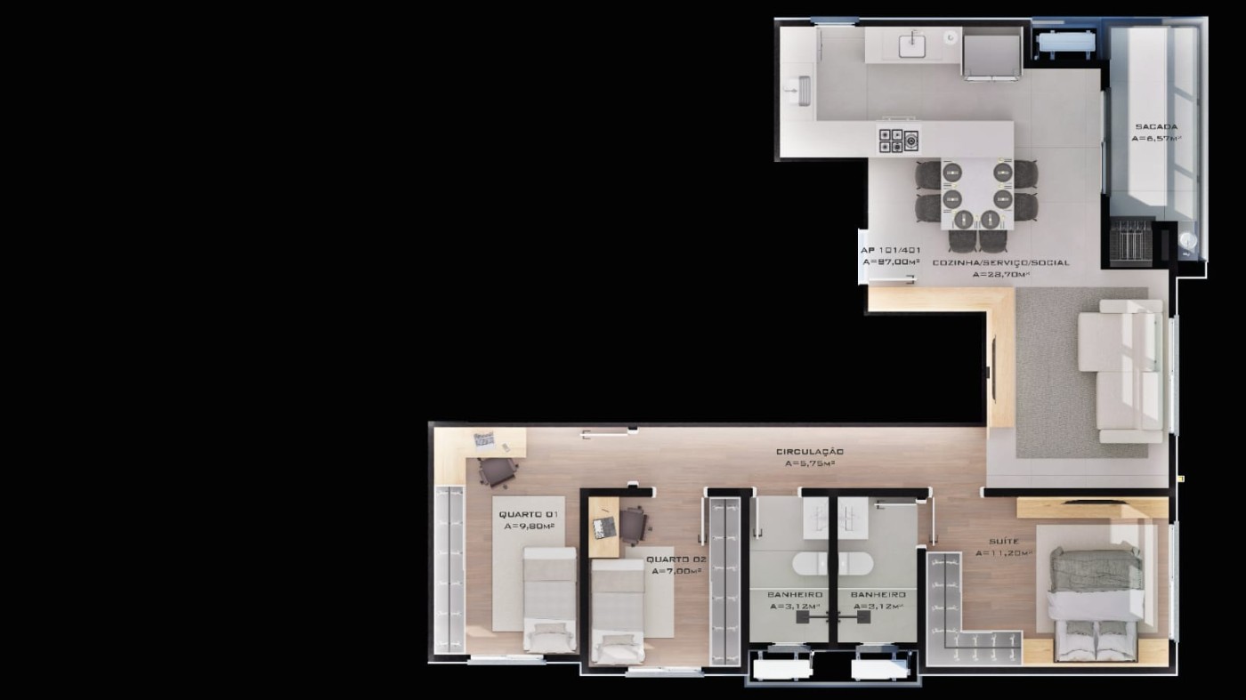 Apartamento, 3 quartos, 87 m² - Foto 4