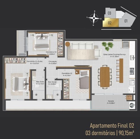 Apartamento, 3 quartos, 90 m² - Foto 17