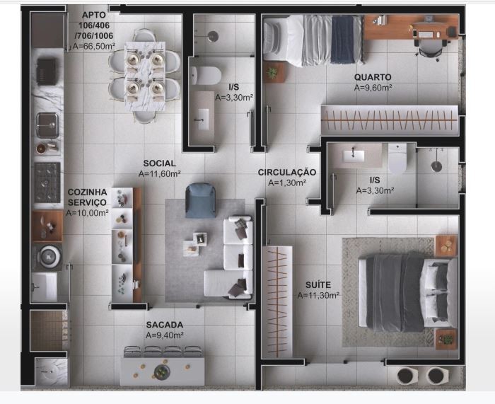 Apartamento, 2 quartos, 66 m² - Foto 23