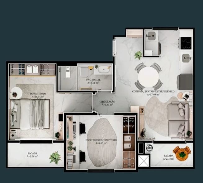 Apartamento, 2 quartos, 50 m² - Foto 5