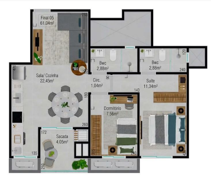 Apartamento, 2 quartos, 64 m² - Foto 8